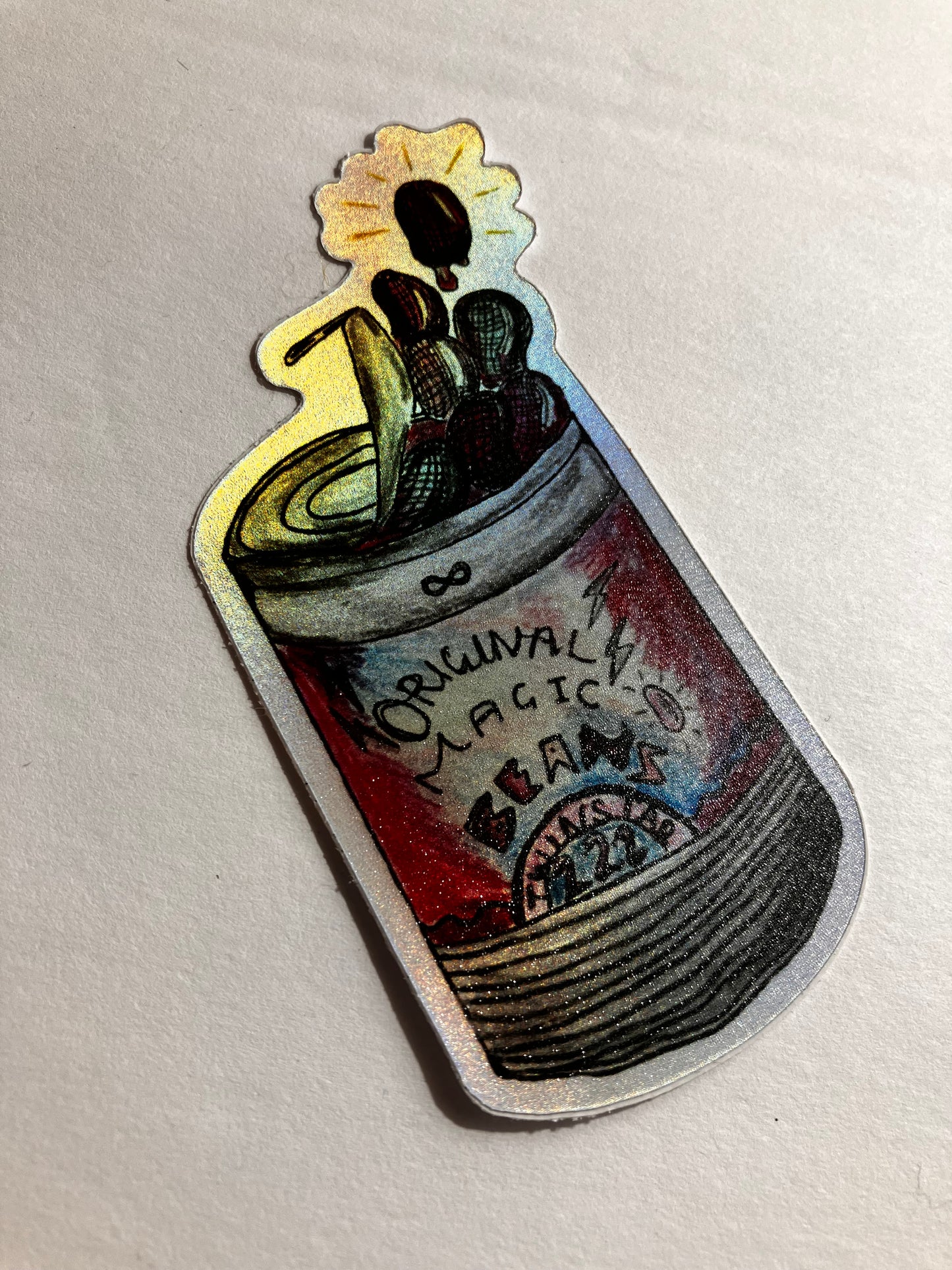Can of Magic Beans Holographic Sticker