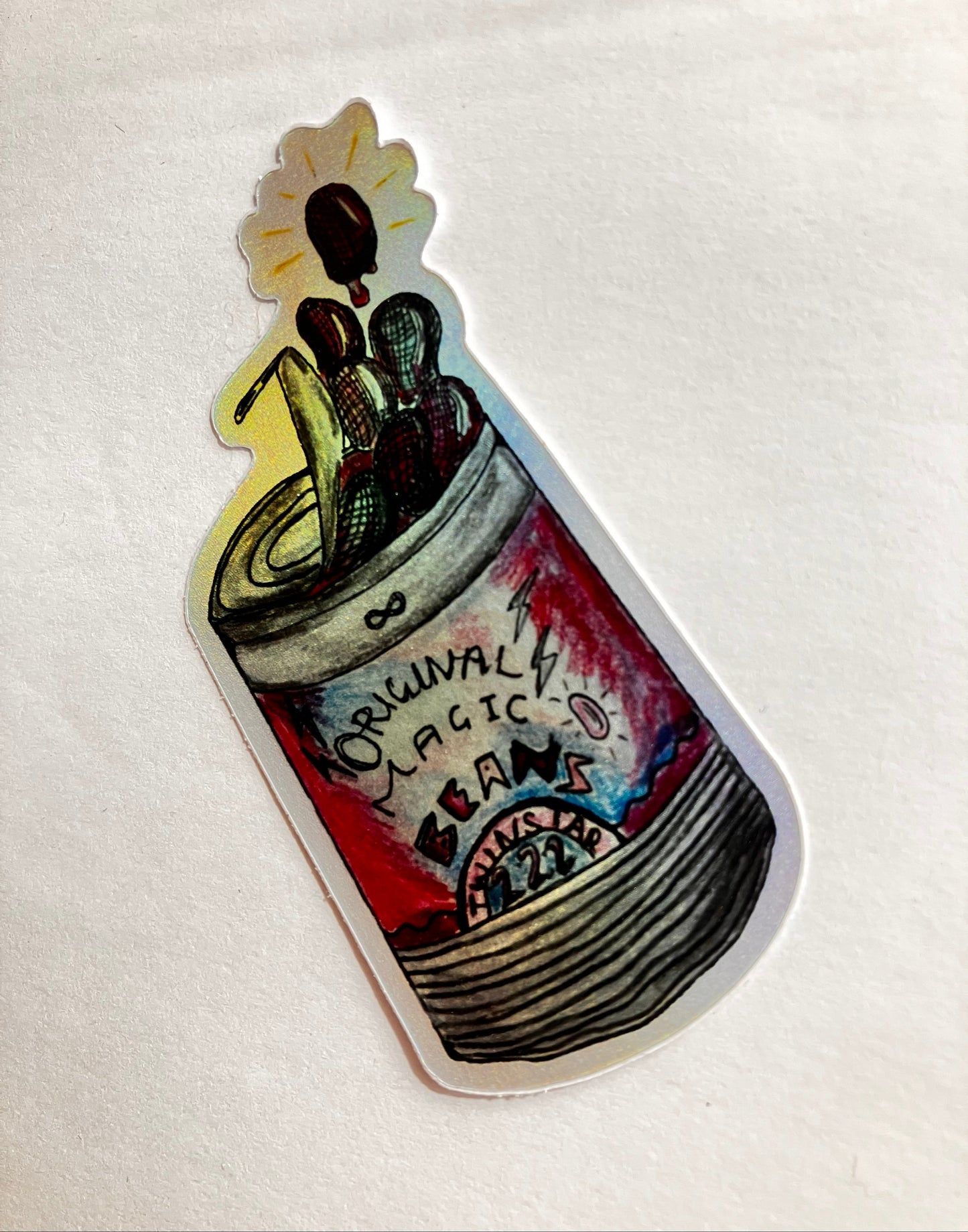 Can of Magic Beans Holographic Sticker