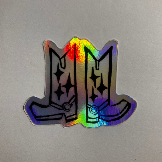 Starry Boots Holographic Sticker